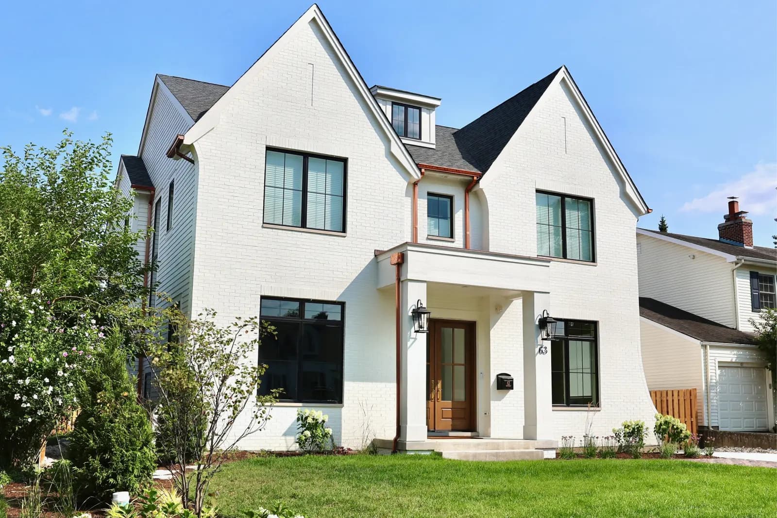 Three-quarter view of the completed 63 Waverly residence